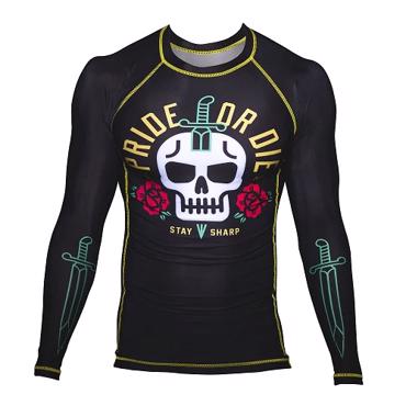 PRIDE OR DIE Stay Sharp RASHGUARD - BLACK
